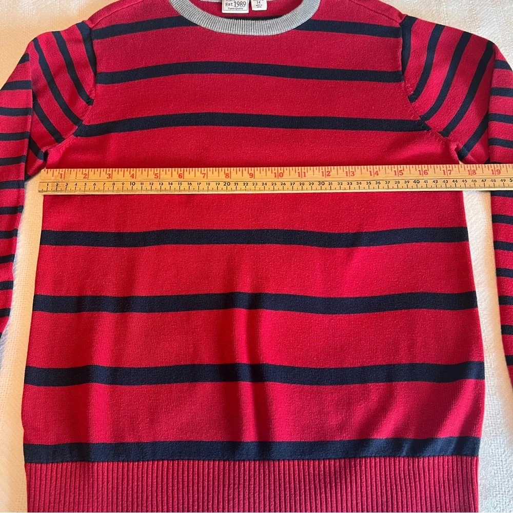 Children’s Place Y2K Striped Sweater Red Navy Preppy Skater Kids‎ XL 14